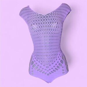NIB SHEIN Lavender Stretch Mesh Bodysuit OS